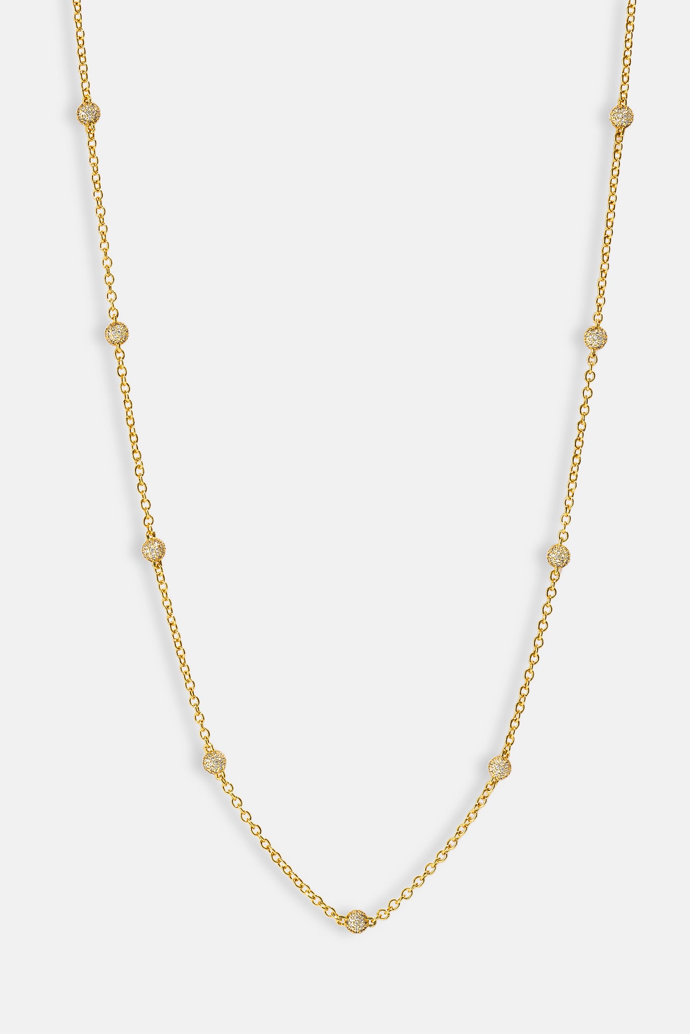 Iced Ball Rolo Chain - 4mm - Gold